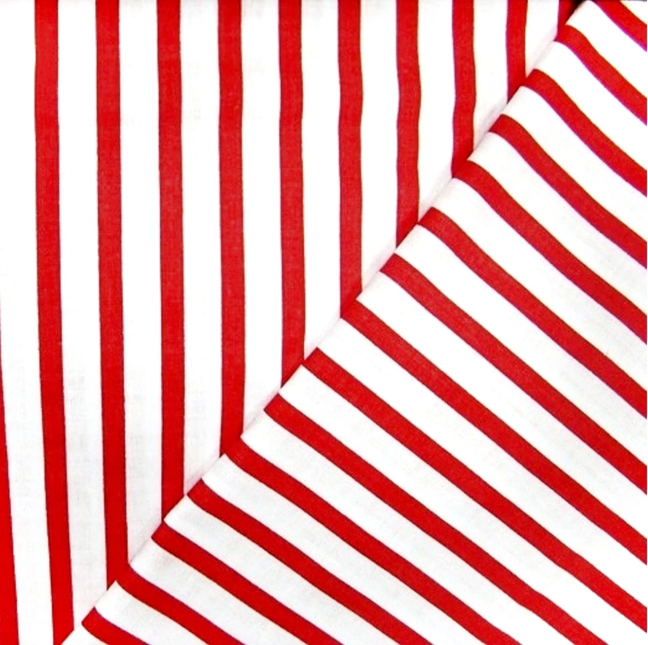 Tissu rayures rouge et blanc 50x80cm